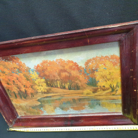 Картина маслом на фанере "Осенний пейзаж", размер полотна 46х30 см. Картинка 8